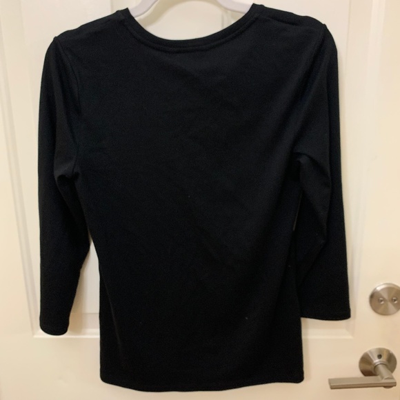 NWT - BLACK CASUAL TOP WITH GOLD BUTTONS - Picture 4 of 9